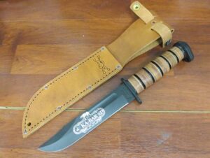 KA-BAR 1271 Fighter Knife 8 Combo Blade, Kraton G Handle, Leather