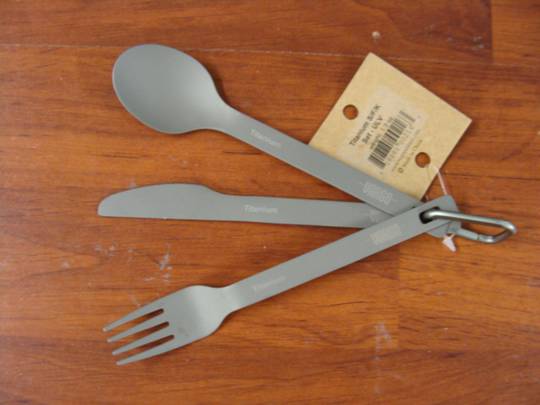 Vargo Titanium Spoon/Fork/Knife Set