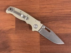 Demko AD-20.5 Shark Lock Tan G10 Handle Stonewash Shark Foot S35VN Blade