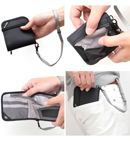 PACSAFE RFIDsafe V100 anti-theft RFID blocking bi-fold wallet ‣ Blade Master