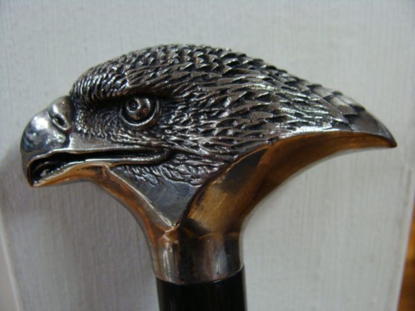 Vintage Cane Walking Stick Handle Eagle Head Cast Australia
