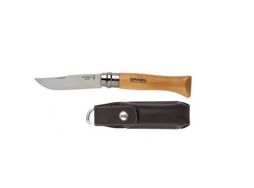 Opinel No. 8 Stainless Steel Folding Knife with Sheath ‣ Blade Master